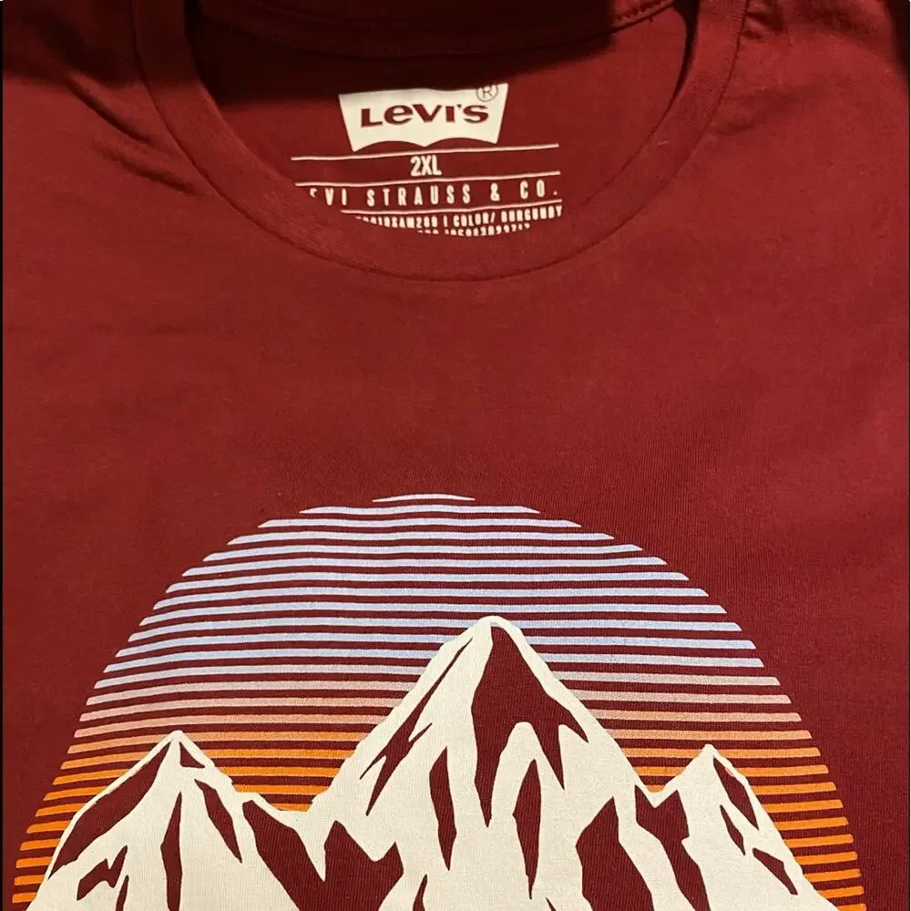 Levi's Men's Graphic Tee novelty logo print of mountains for Mr Adventure 2XL